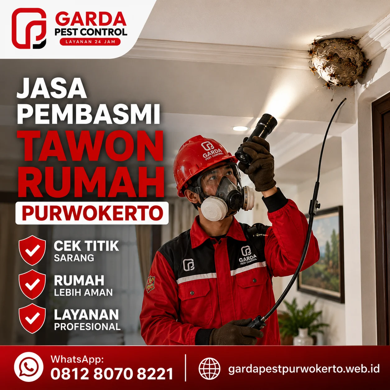 Jasa Pengendali Hama Tawon di Purwokerto Resmi 24 Jam Terpercaya