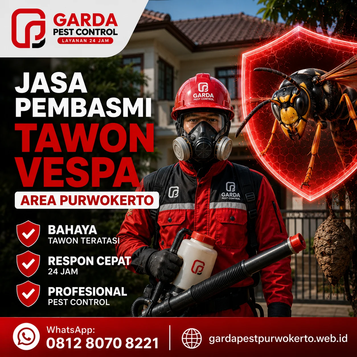 Jasa Basmi Tawon di Purwokerto Profesional Bergaransi Rumah