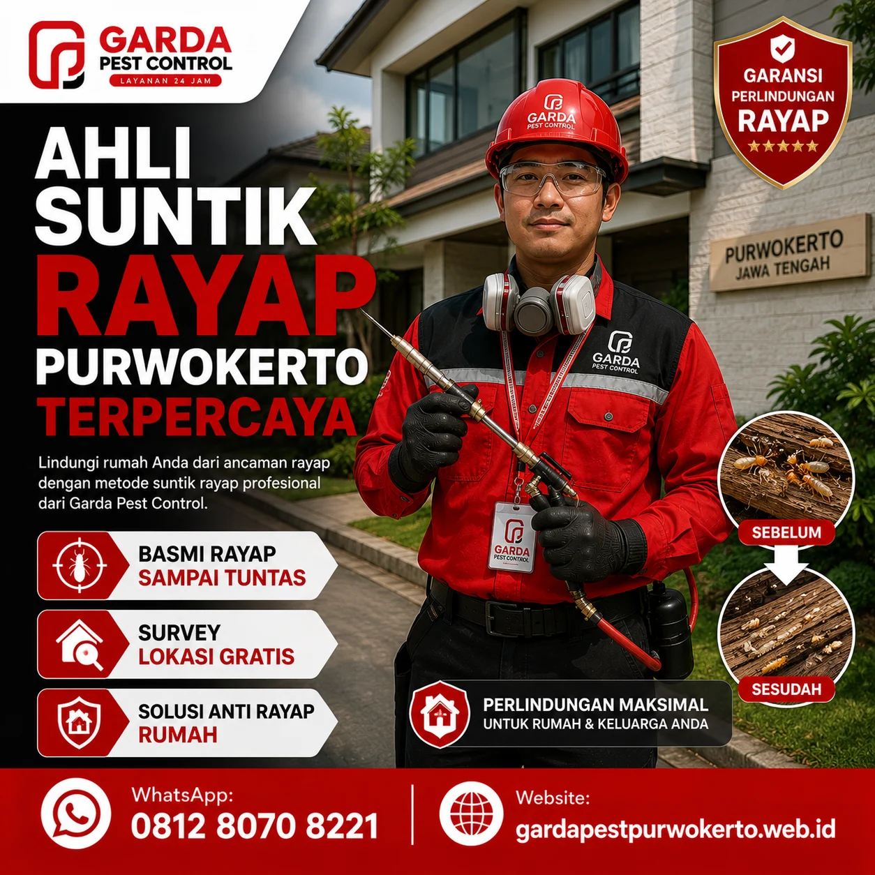 Suntik Anti Rayap Pasca Konstruksi Rumah Huni Purwokerto untuk Melindungi Bangunan Anda