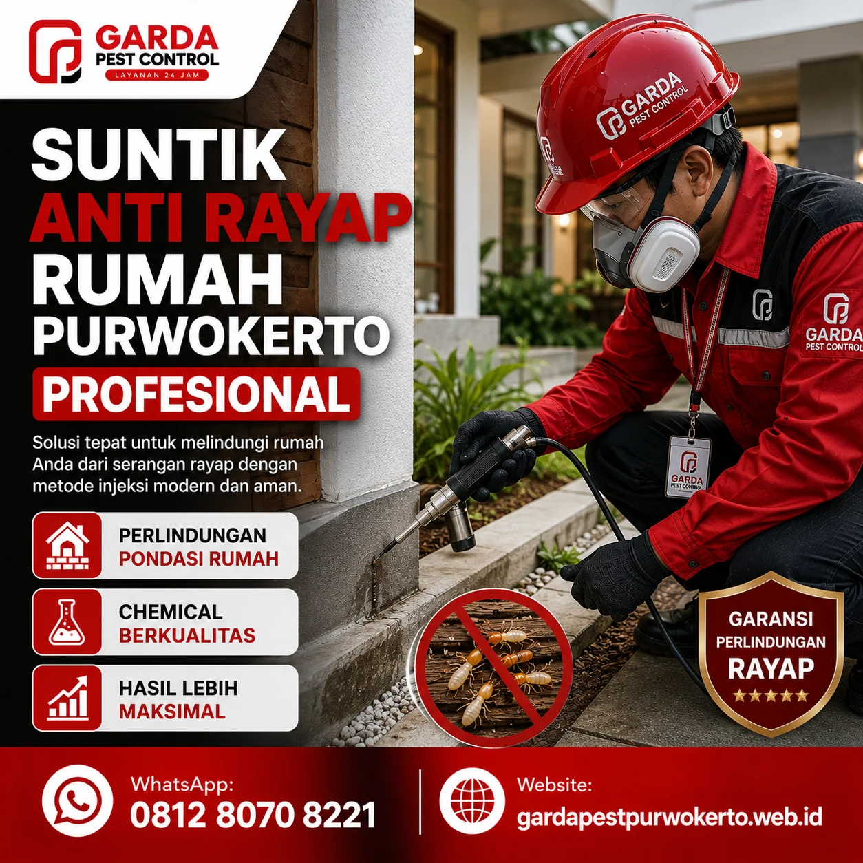 Biaya Jasa Suntik Rayap Per Meter Di Purwokerto Terlengkap