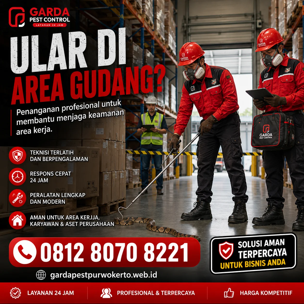 Layanan Pembasmi Ular Darurat 24 Jam Purwokerto