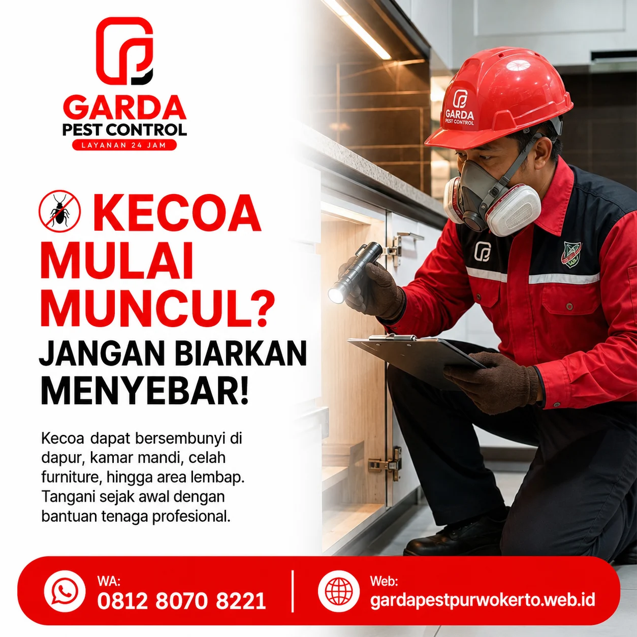 Jasa Pembasmi Kecoa Purwokerto Terpercaya untuk Rumah, Kos, dan Usaha