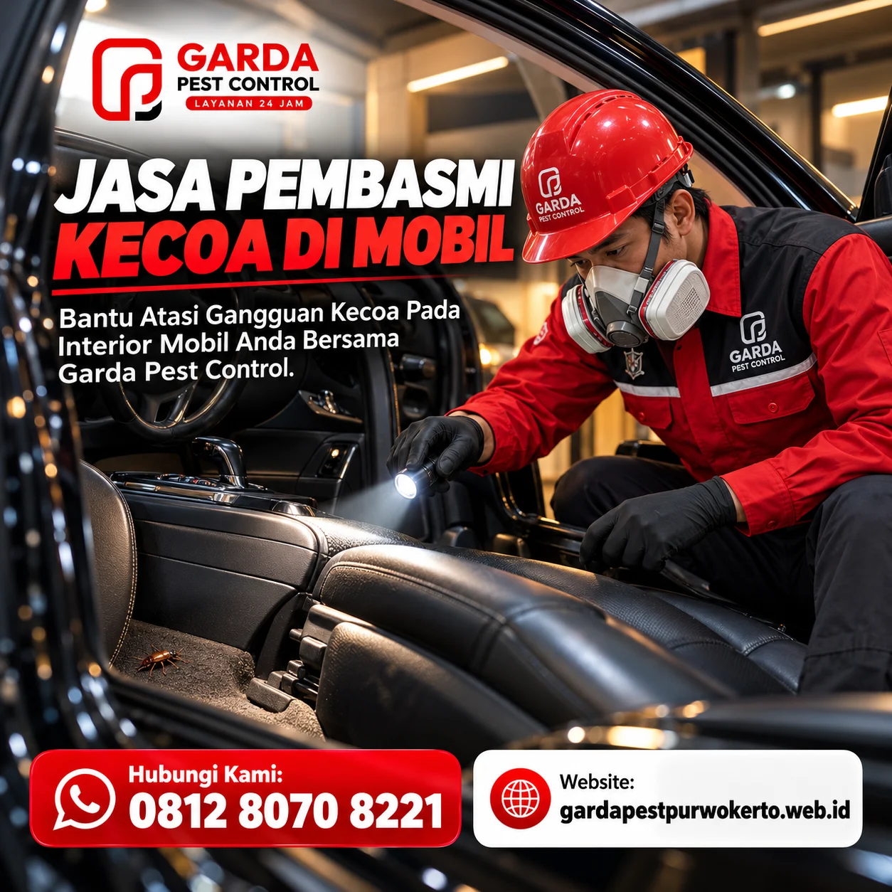 Jasa Basmi Kecoa Mobil Panggilan ke Rumah Purwokerto
